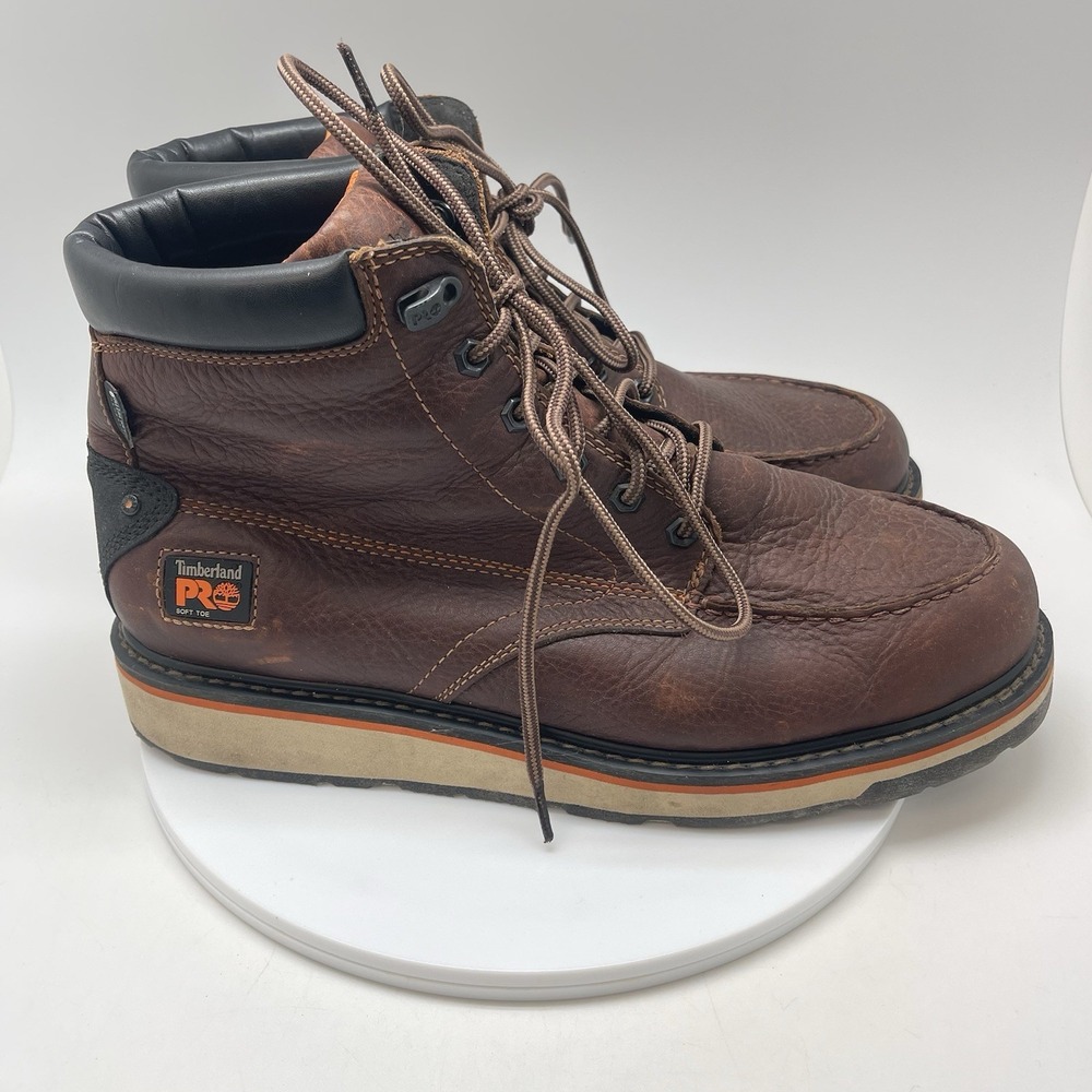Timberland PRO Boots‎ Mens 13 M GRIDWORKS 6" Brown Waterproof Soft Toe Shoes